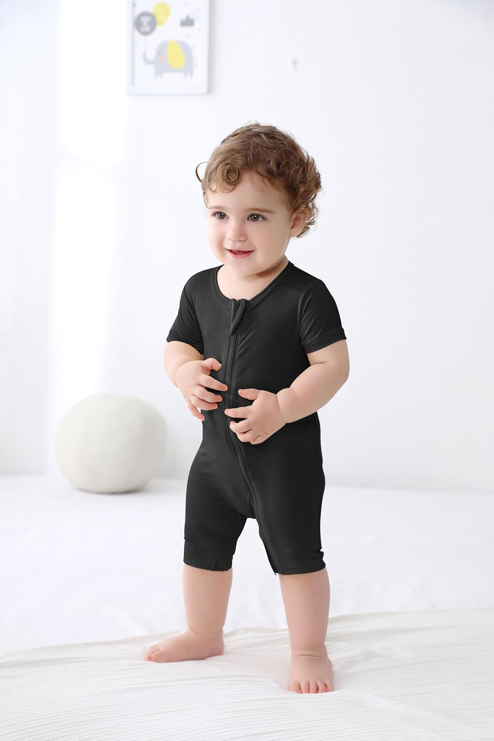 GUISBY Bamboo Pajamas Romper - 2-in-1 Zipper Design for Baby