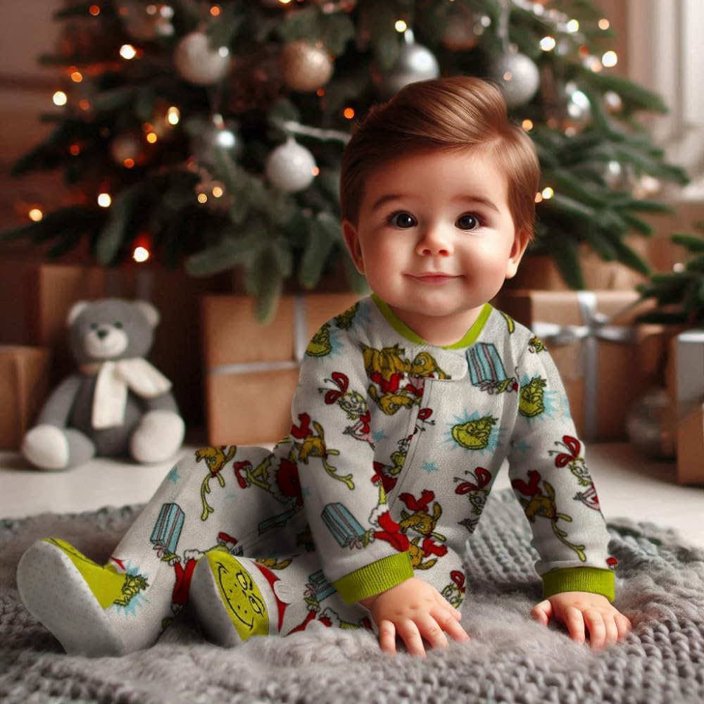 Dr Seuss Grinch Onesie Cozy Baby Pajamas