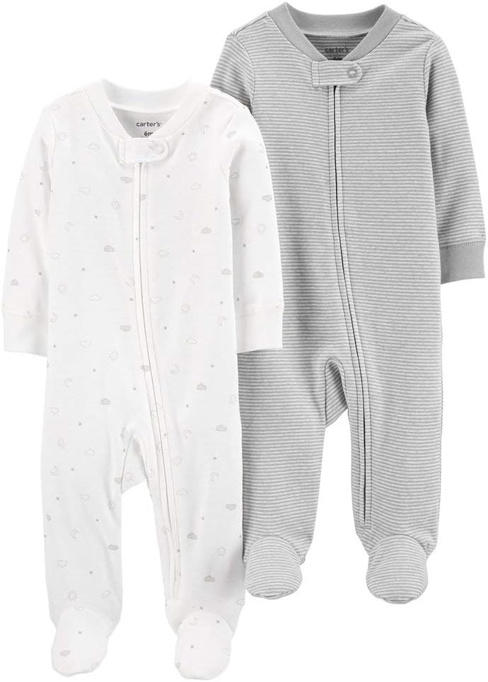 Carters Baby Boys 2 Pack Sleep Play Footed Suns Stars Moons Clouds