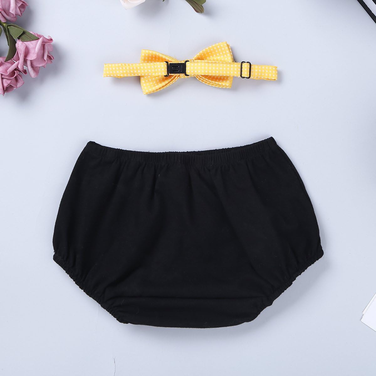 Stylish Baby Boy Diaper Bloomers with Bow Tie Easy-Care Diaper Cover