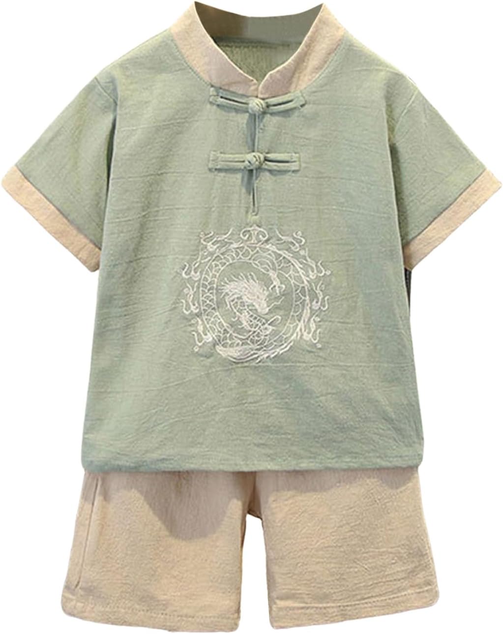 Toddler Kids Boys Chinese Tang Style Thickened New Years Summer Clothing Outfit