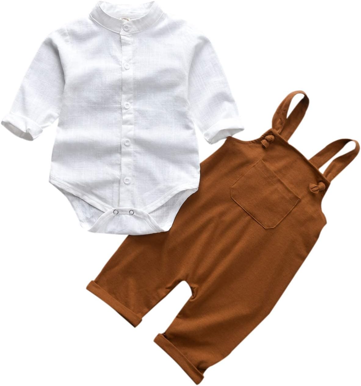 Unutiylo Baby Boys Overalls Set
