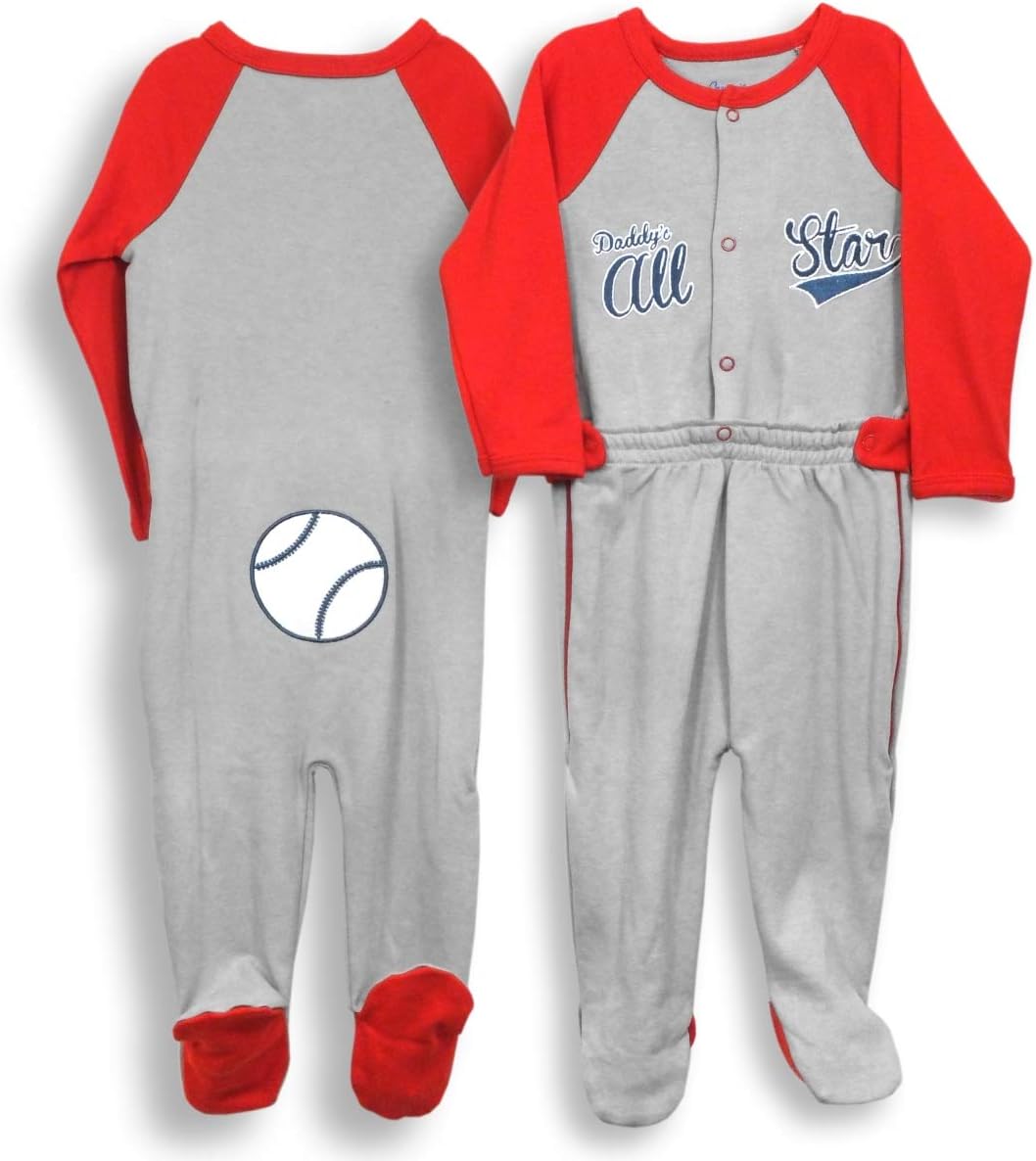 Spencers 6-9 Months Zip Leg Red Grey Baseball Sloper