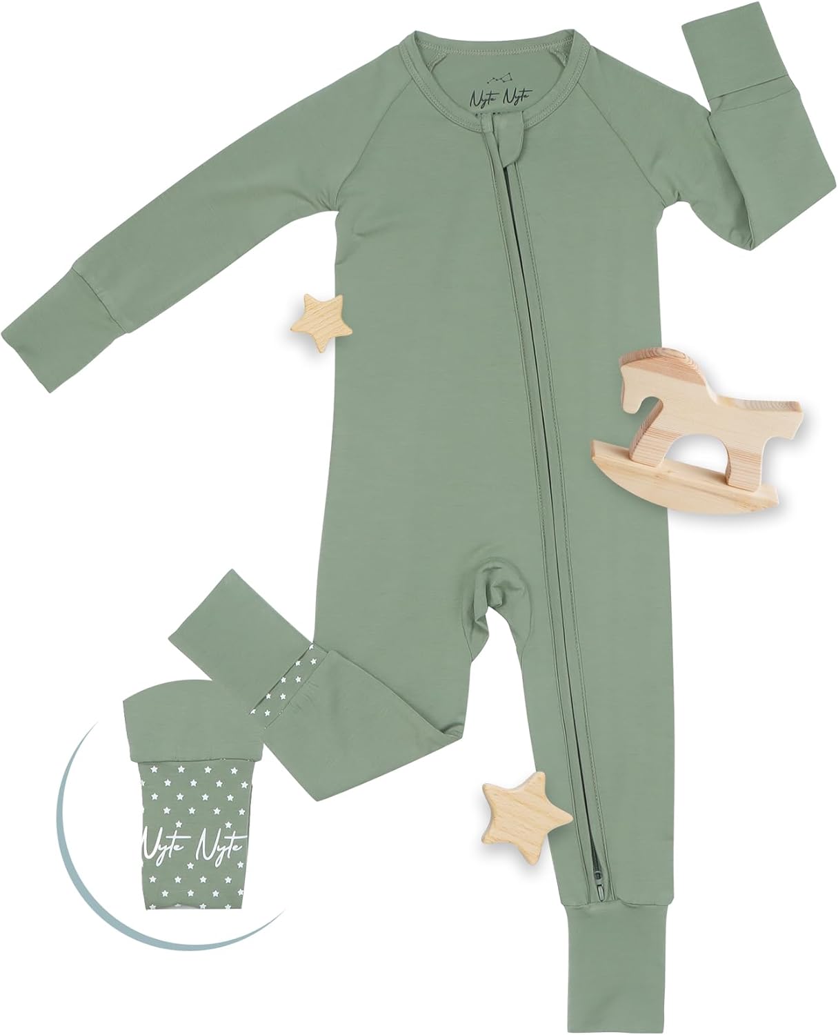 Nyte Nyte Baby - Long Sleepers for Babies with Adjustable Mittens Feet Cuffs