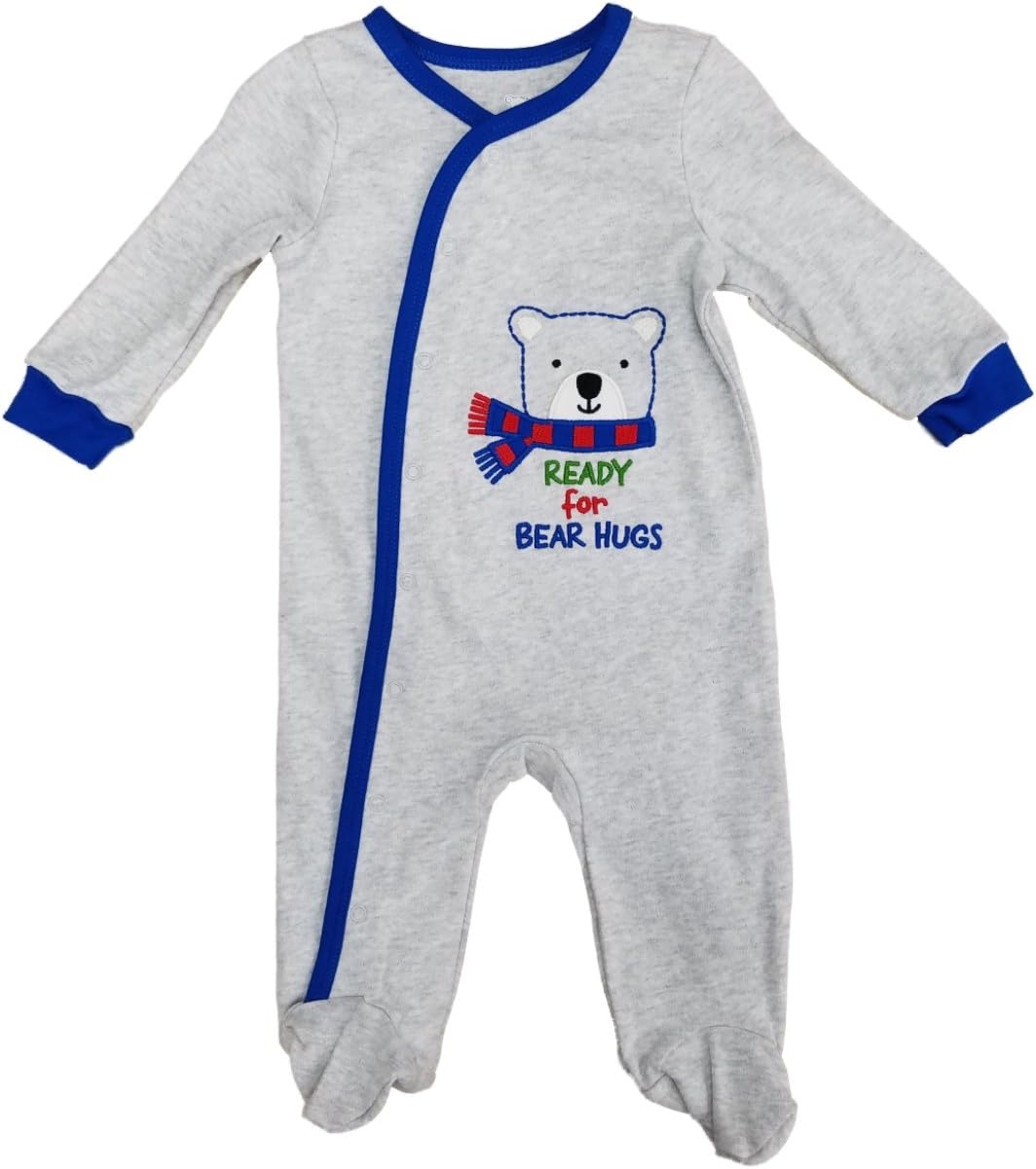 Infant Boys Heather Gray Ready For Bear Hugs Sleep Play Pajama Sleeper