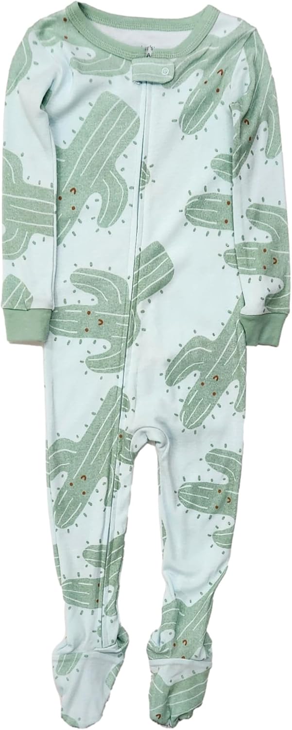Toddler Boys Green Cactus Blanket Sleepers