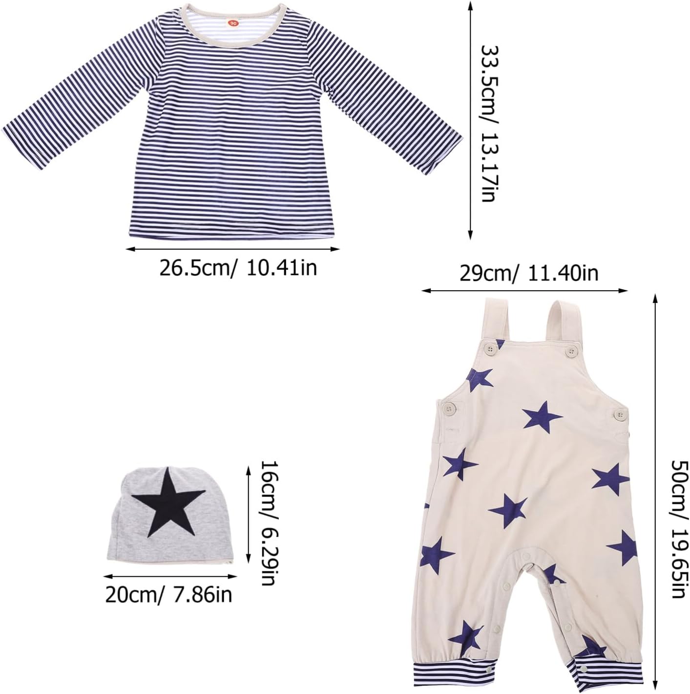 Callaron 4th of July Star Striped Romper Set for Boys