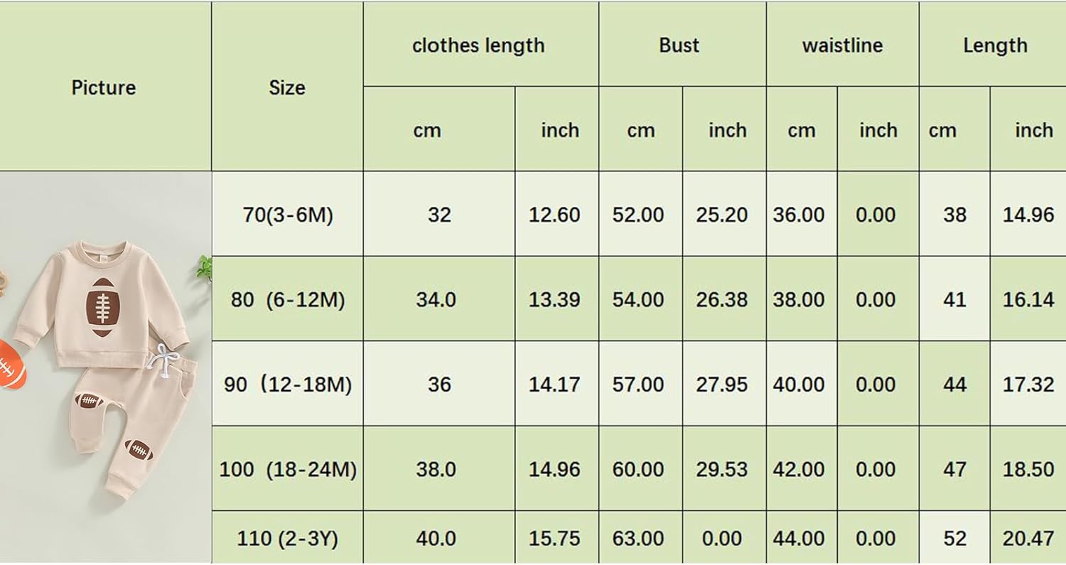 Gueuusu Toddler Boy Football Outfit Set 2Pcs