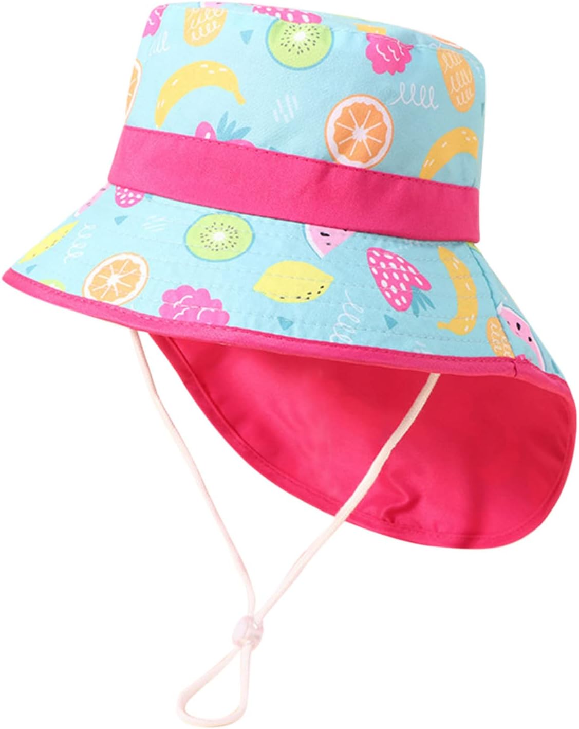 Adorable Kids Adjustable Chin Strap Sun Hat with Cartoon Print
