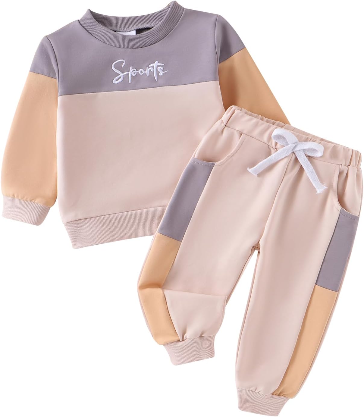 Patchwork Falling Kids Pants Set