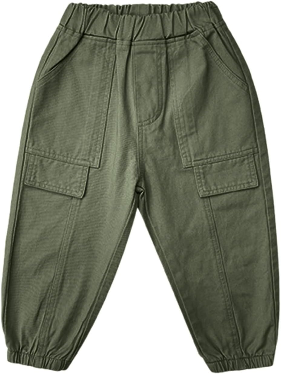 AIMAOMI Kids Toddler Cargo Pants Solid Cotton