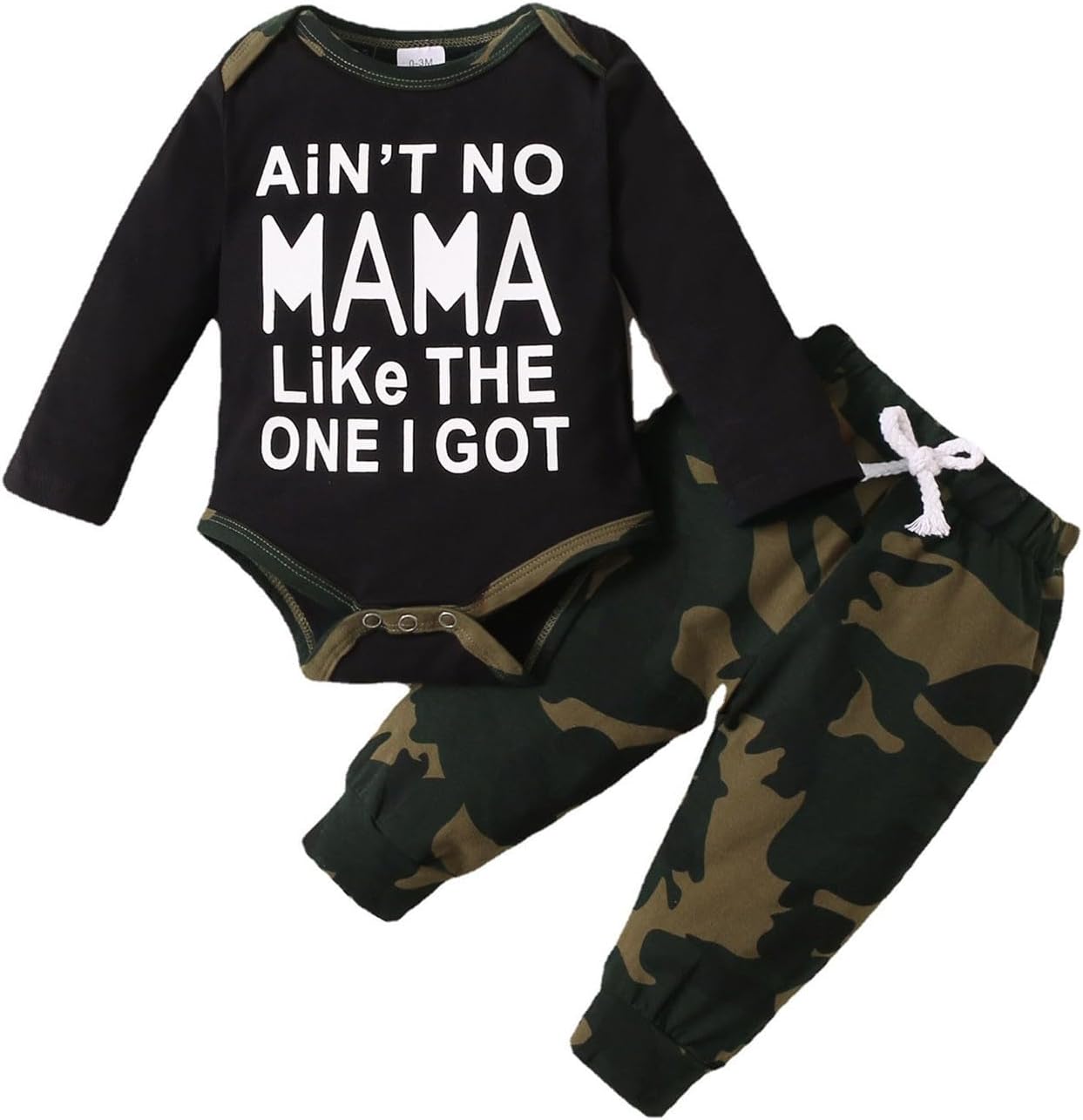 3-Month-Old Boys Comfortable Camouflage T-Shirt Shorts Set