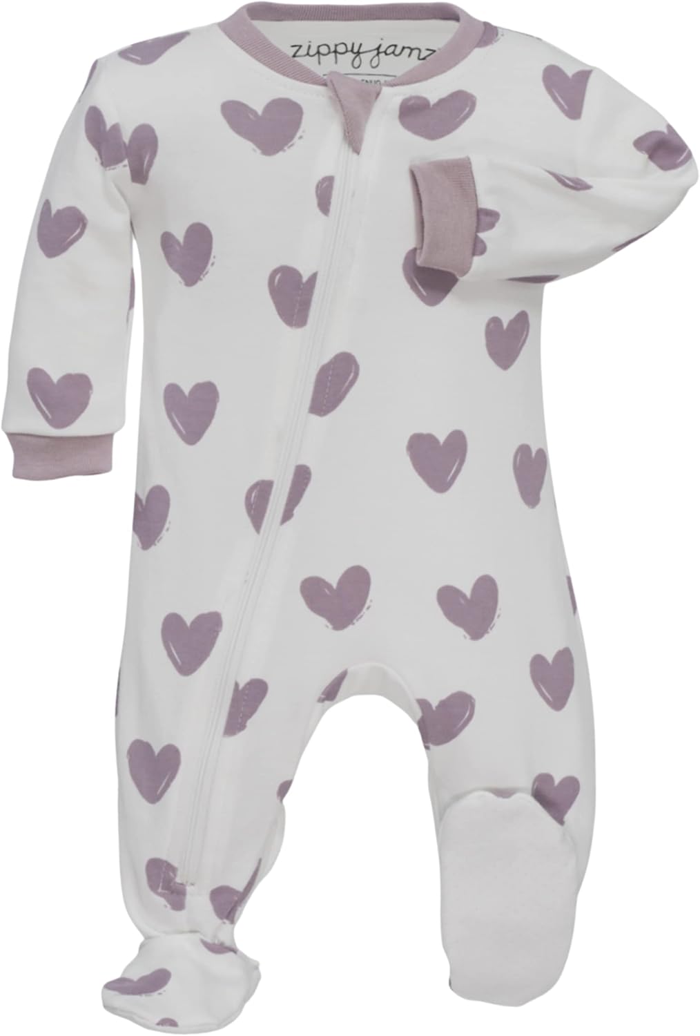 Zippyjamz Zipper Organic Sleeper Footed Onesies Delightful Dual Zippers for Newborns to Kids 18-24M