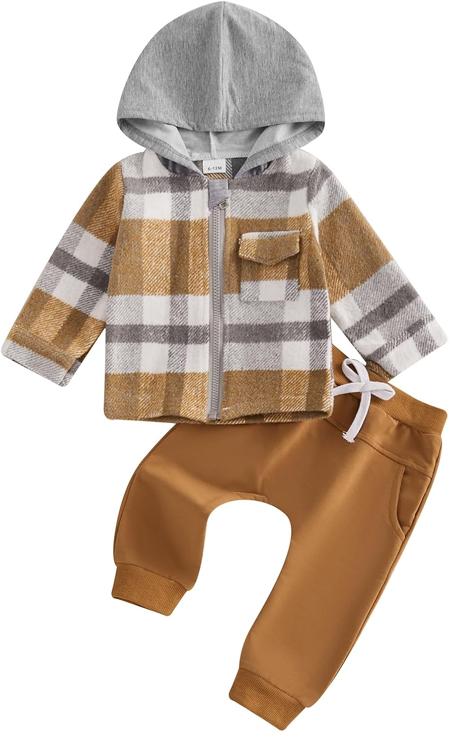 Little Boy Plaid Hoodie Set