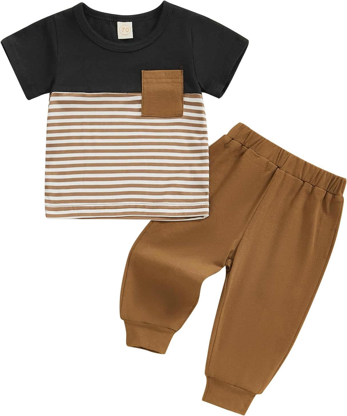 Perfectly Black Stripe Onesie Set for Toddler Boys Summer Outfits