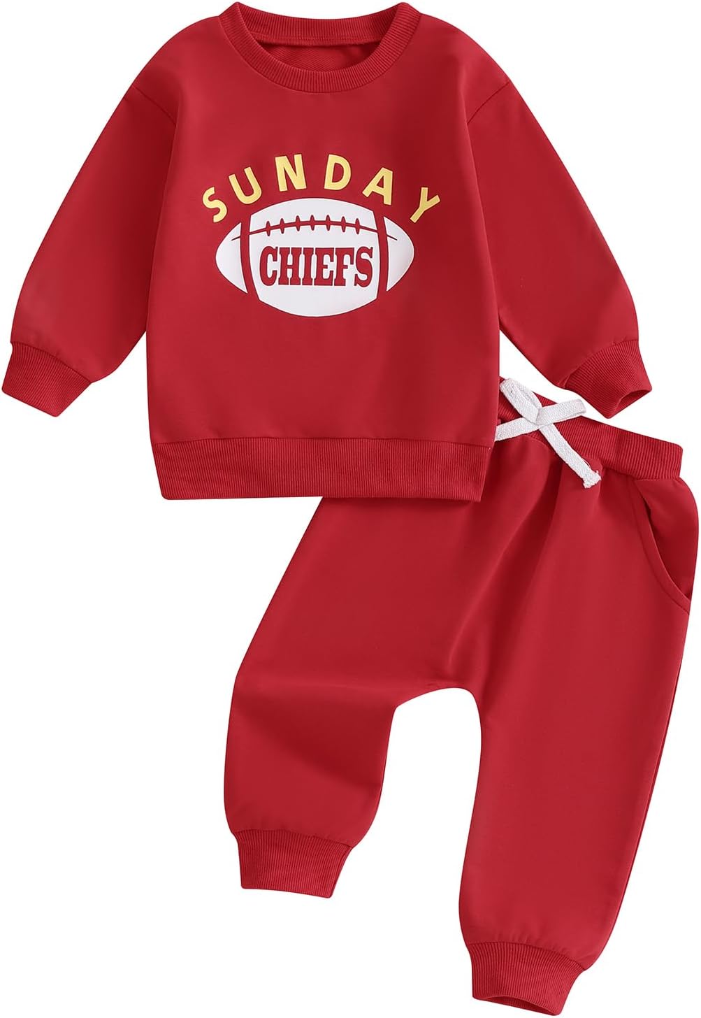 Toddler Boys Rugby Football Game Day Print Sweatshirt Pants Set
