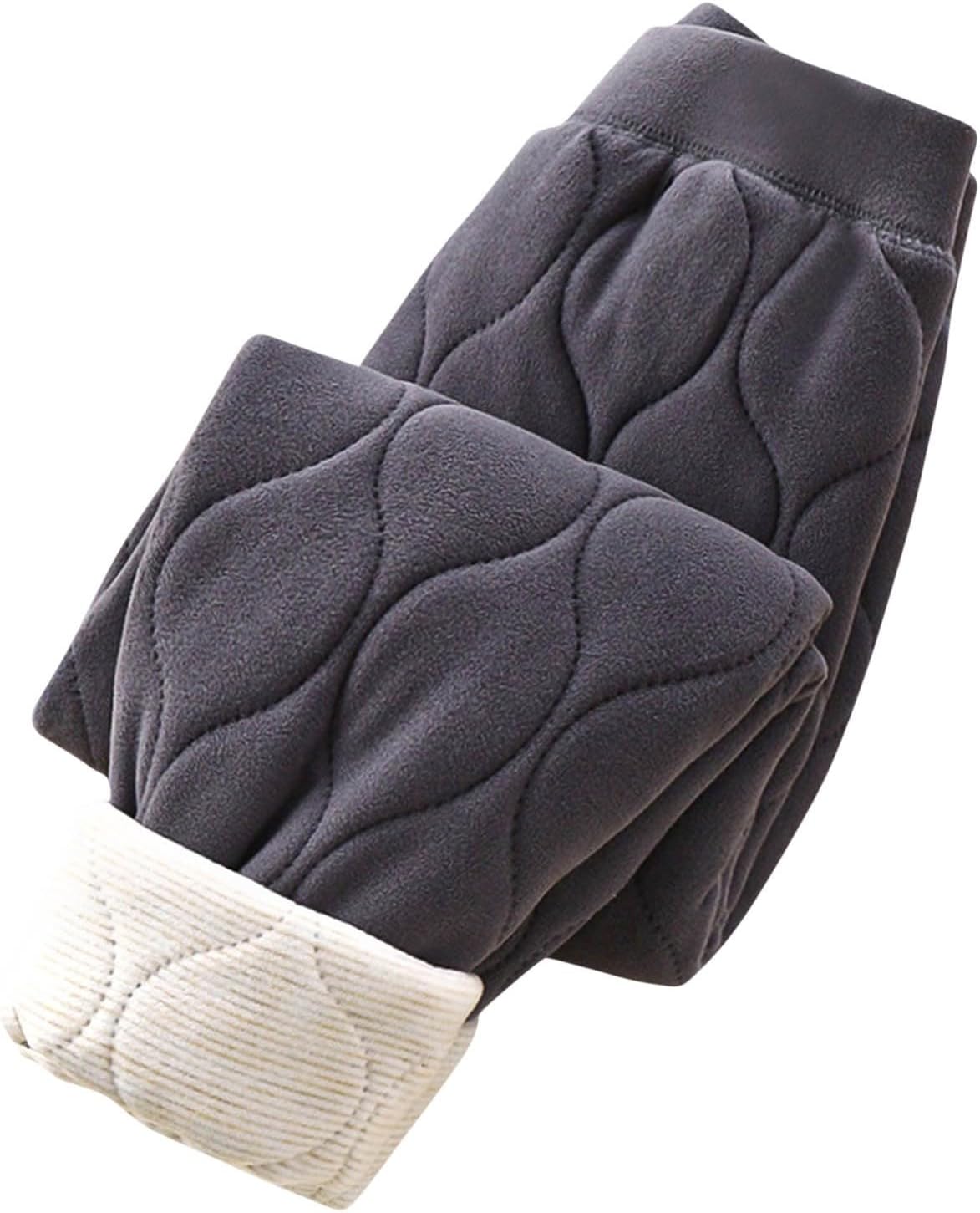 Little Boys Girls Velvet Three-Layer Thickening Pants Elastic Waist Winter Warm Pants