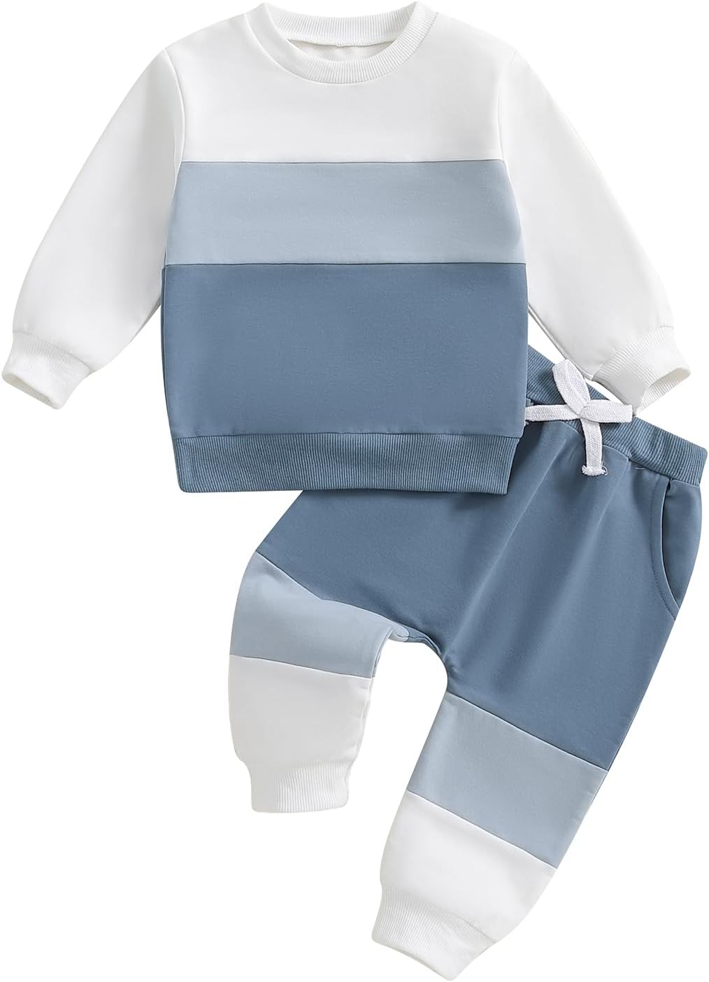 Finegoodwei Toddler Boy Fall Clothes Set Contrast Color