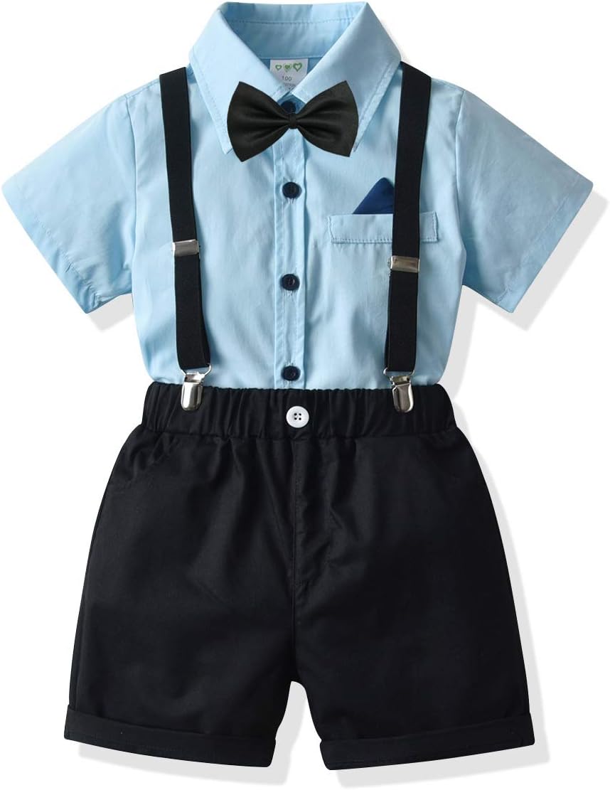 Gentleman Outfit Toddler Set - 4-in-1 Full-Length Shorts Accessories