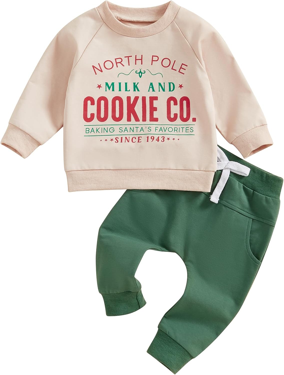 Stylish Christmas Sweater Pants Set for Toddler Boys