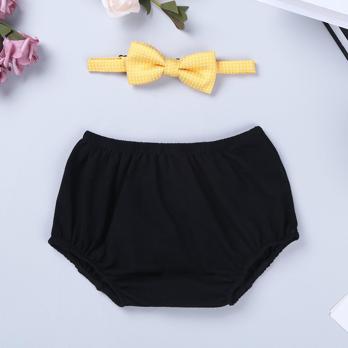 Stylish Baby Boy Diaper Bloomers with Bow Tie Easy-Care Diaper Cover