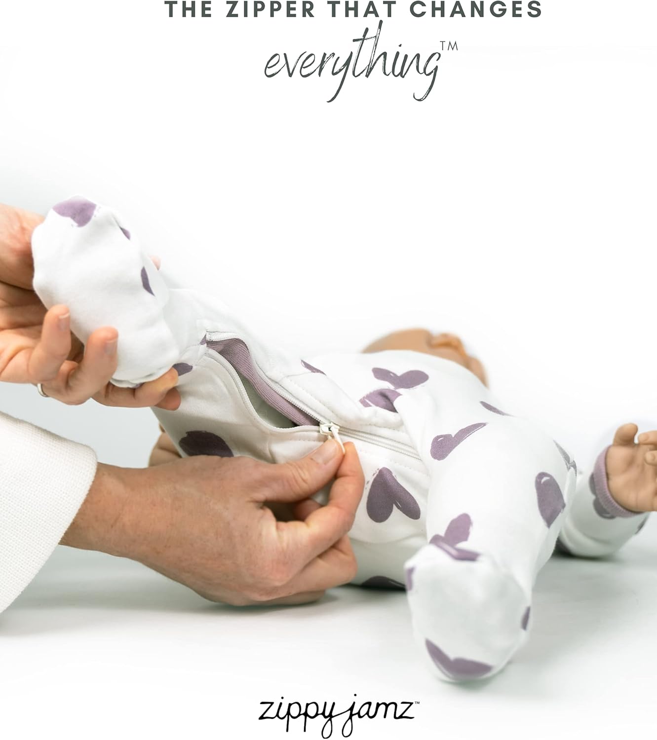 Zippyjamz Zipper Organic Sleeper Footed Onesies Delightful Dual Zippers for Newborns to Kids 18-24M