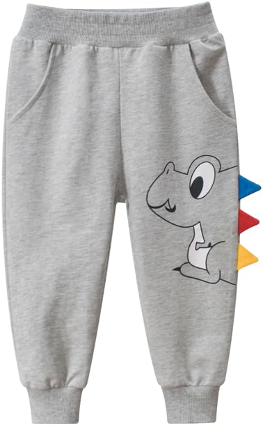 Cute Dinosaur Cotton Sweatpants for Toddler Boys and Girls
