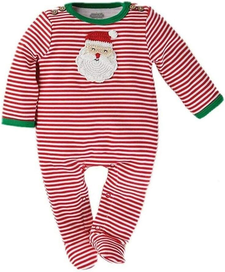 Mud Pie Crochet Santa Sleepers Red