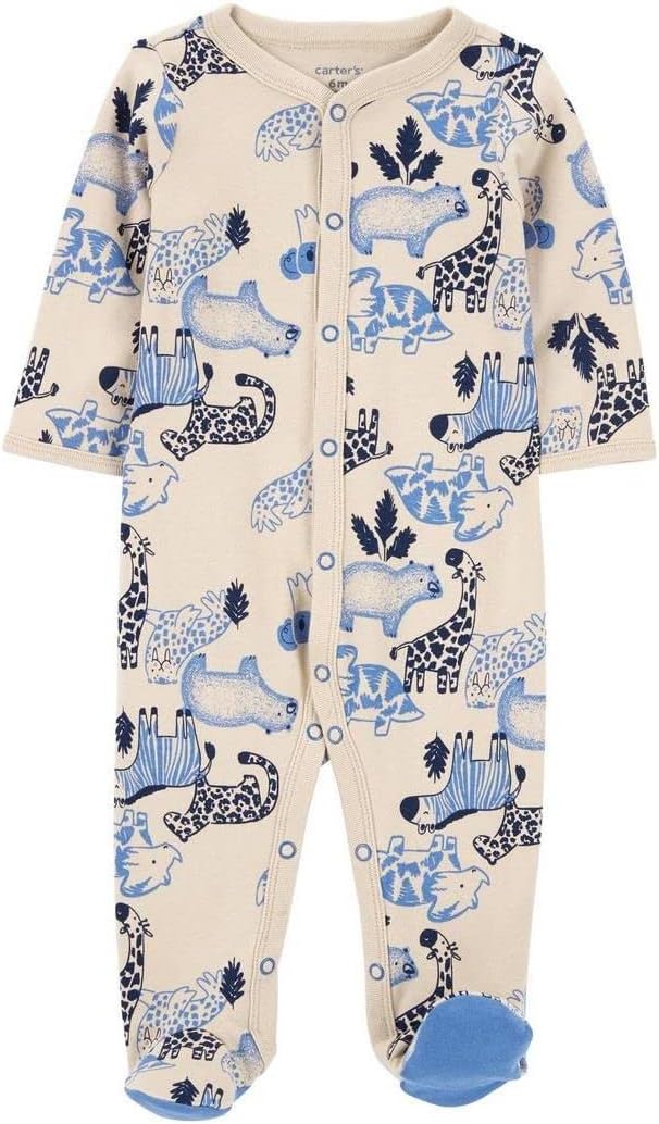 Carters Baby Boys 1 Piece Footed Sleepers Beautiful Blue Animals 3 Months