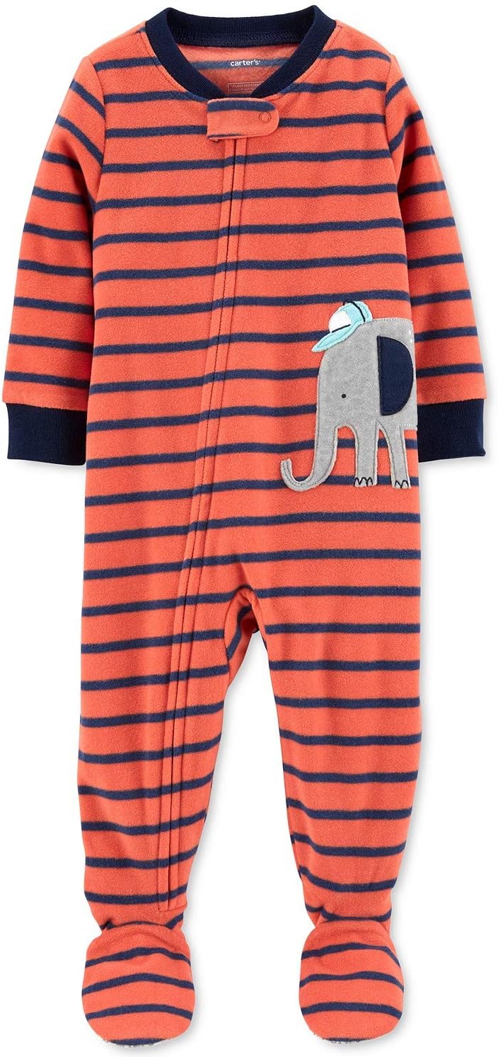 Carters Toddler Boys 4T Orange Striped Elephant Blanket Cozy Soft for Bedtime