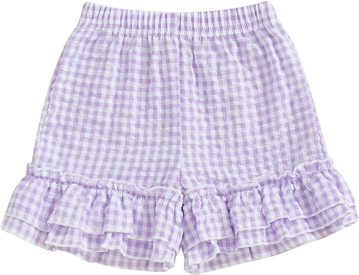 Gingham Shorts for Kids Casual Diaper-Ready Summer