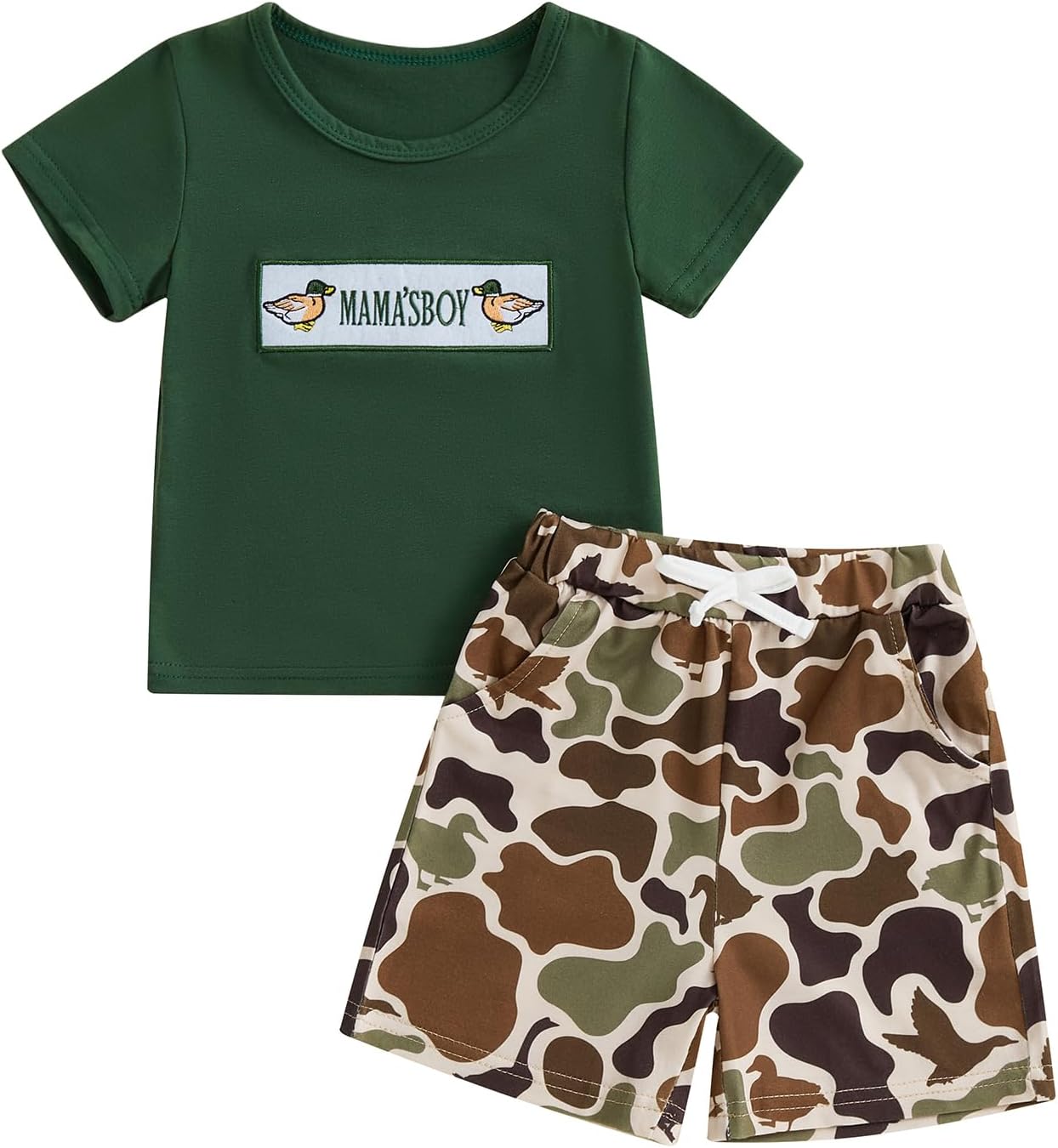 Lucikamy Toddler Boys Mallard Duck Hunting Outfit Summer