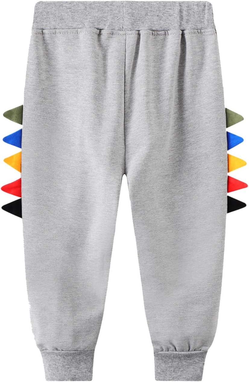 Moonker Tie-Dye Cartoon Dinosaur Printed Winter Baby Trousers