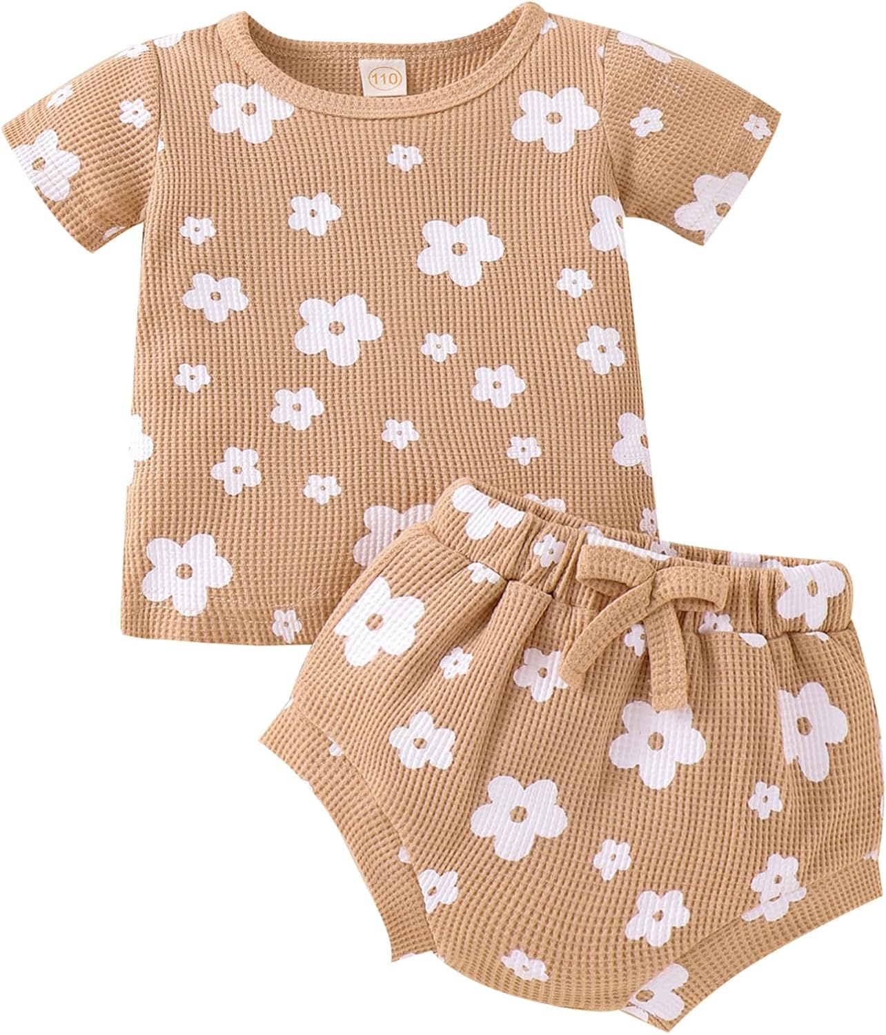 Cozy Floral Waffles for Little Ones 2-Piece Toddler Summer Set