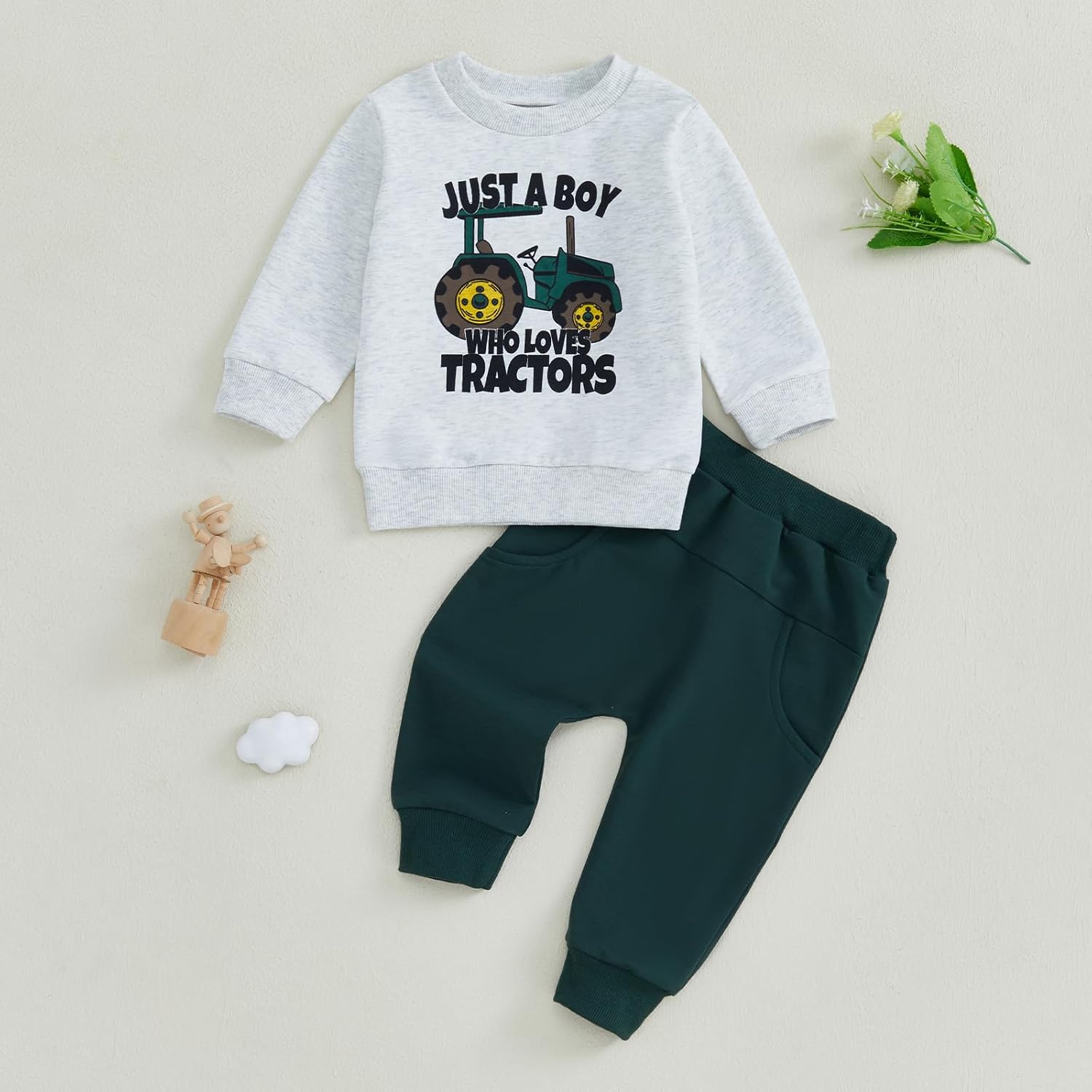 Awevudst Baby Boy Tractor Letter Set