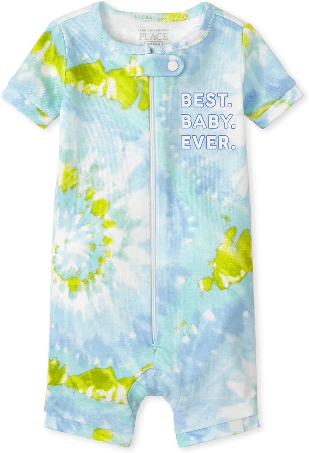 The Childrens Place Baby Short Sleeve Zip Front Pajama