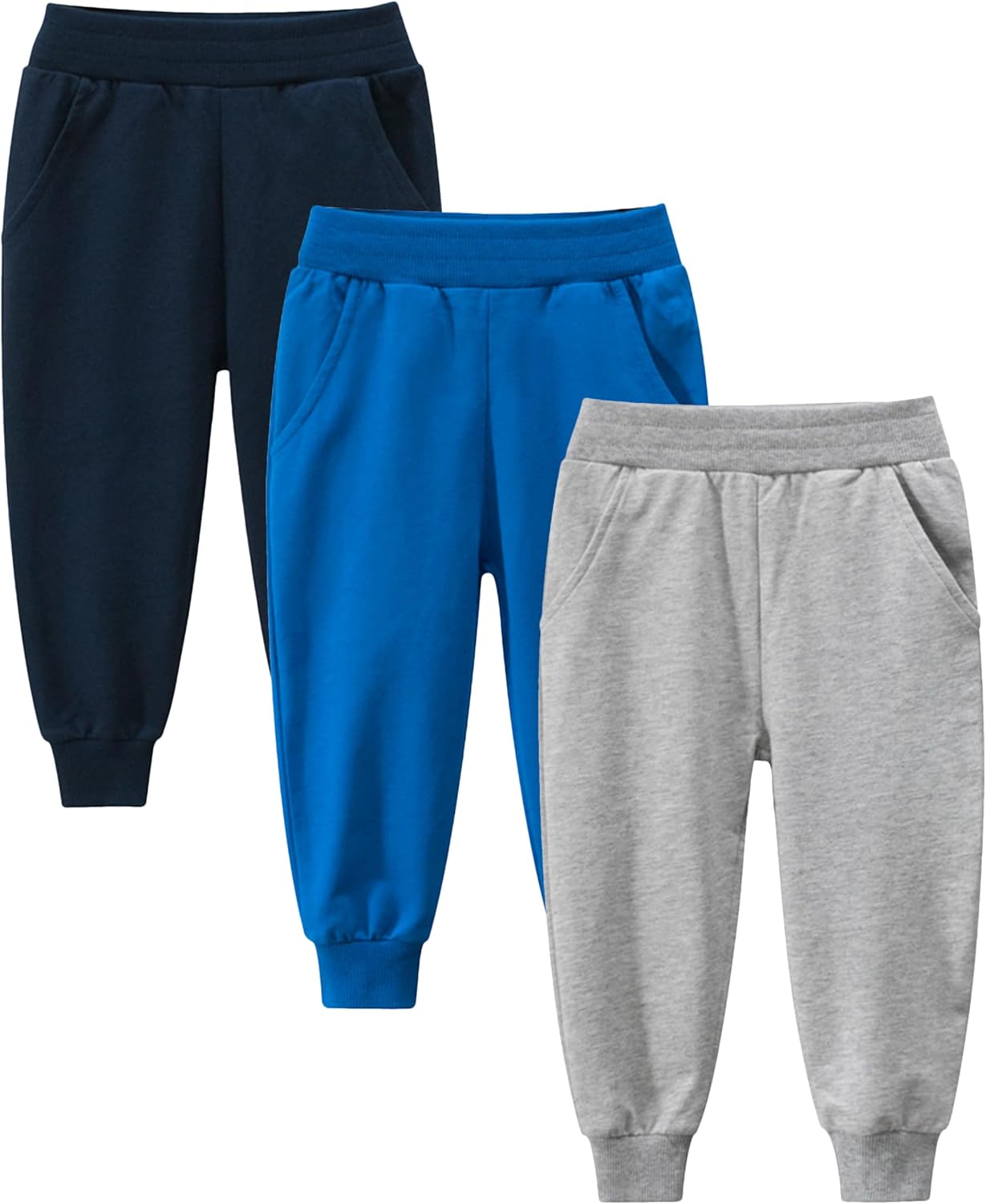GFQLONG Toddler Boys 2-Pack Cotton Active Jogger Sweatpants