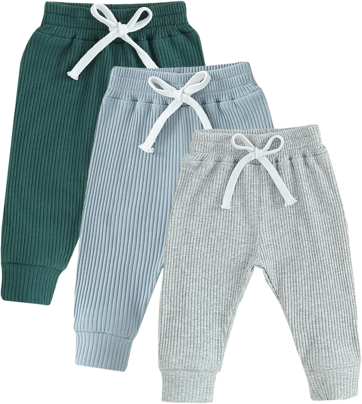 Biayxms infant boys 3-pack jogger pants drawstring