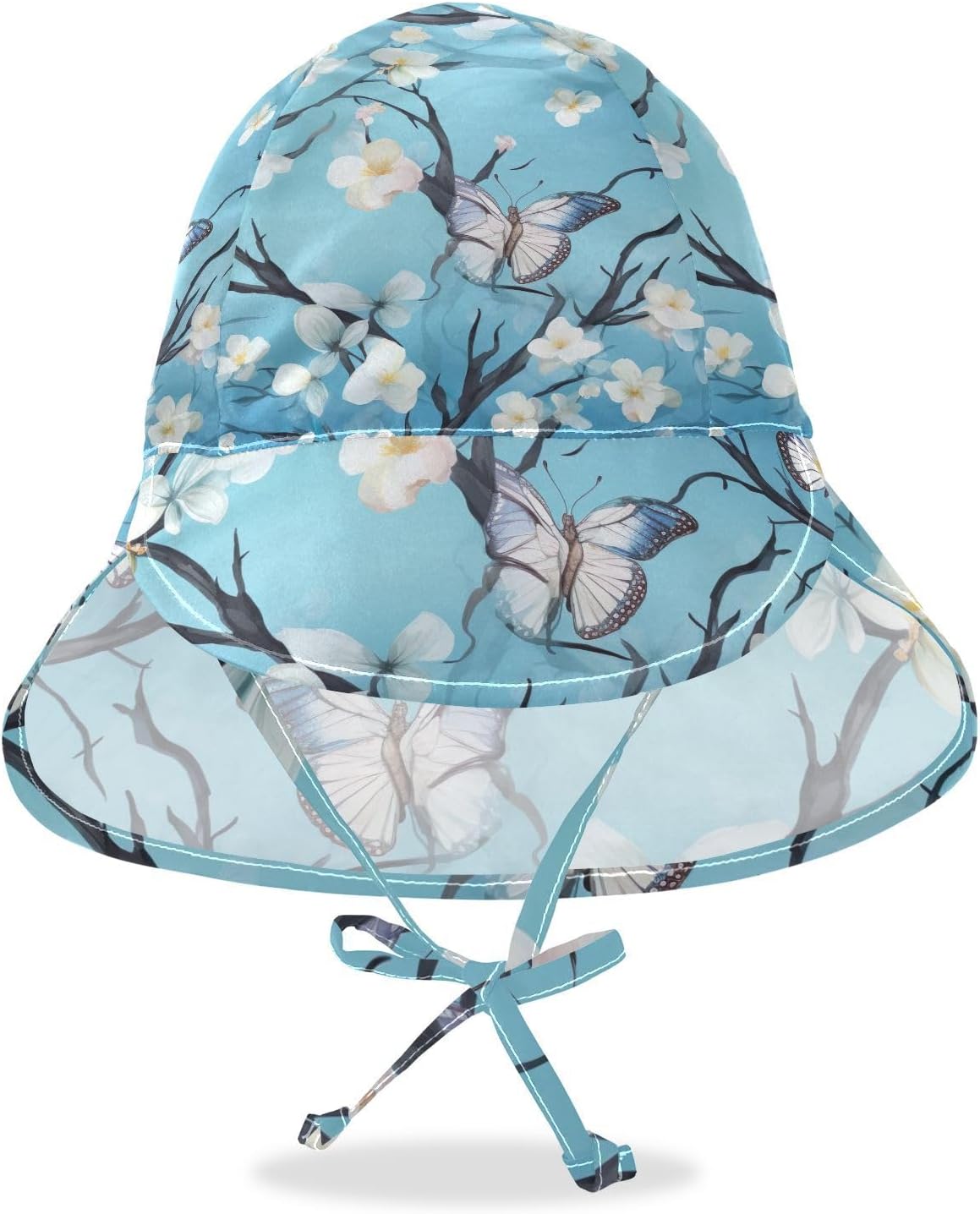 J JOYSAY - Blue Butterflies Toddler Sun Hat UPF50