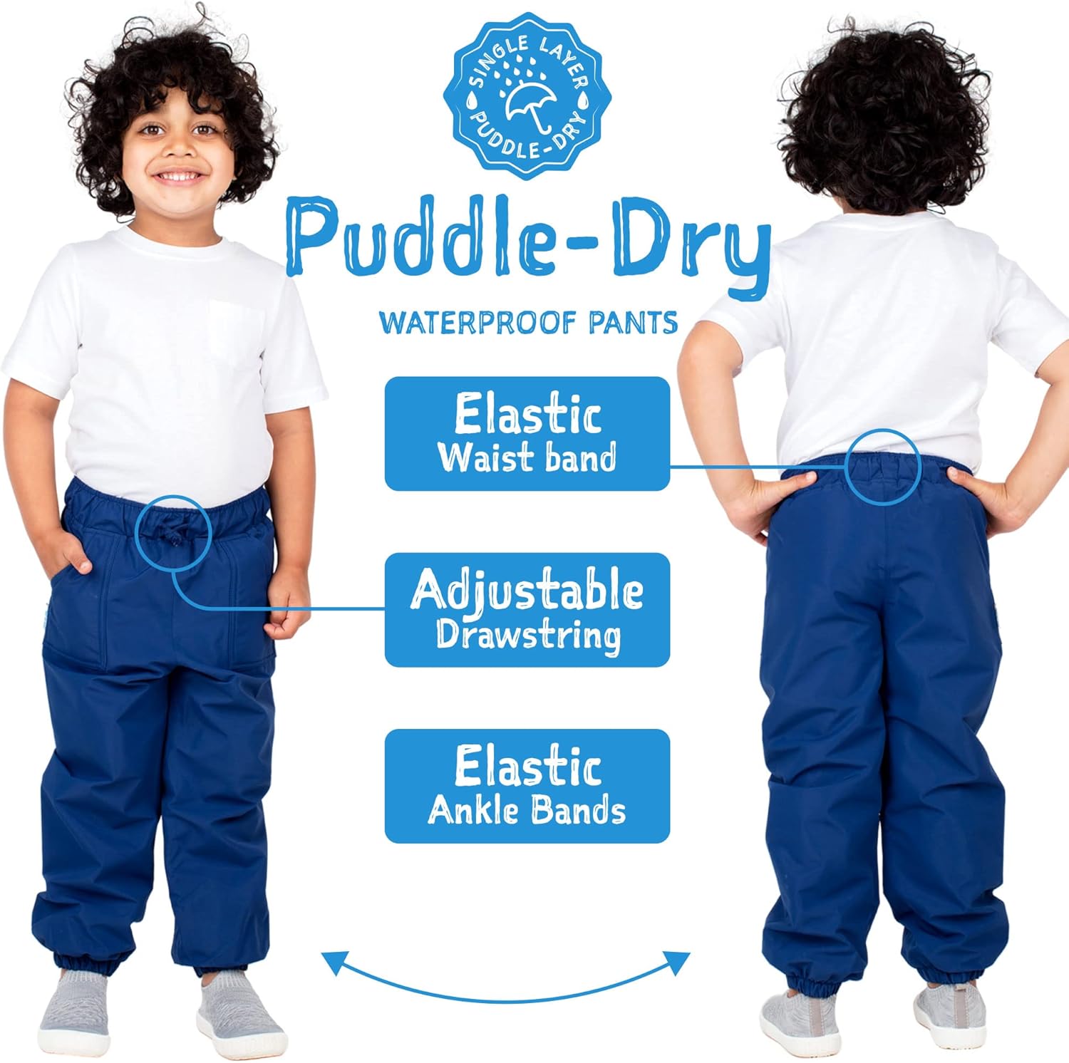 JAN JUL Waterproof Rain Pants for Kids