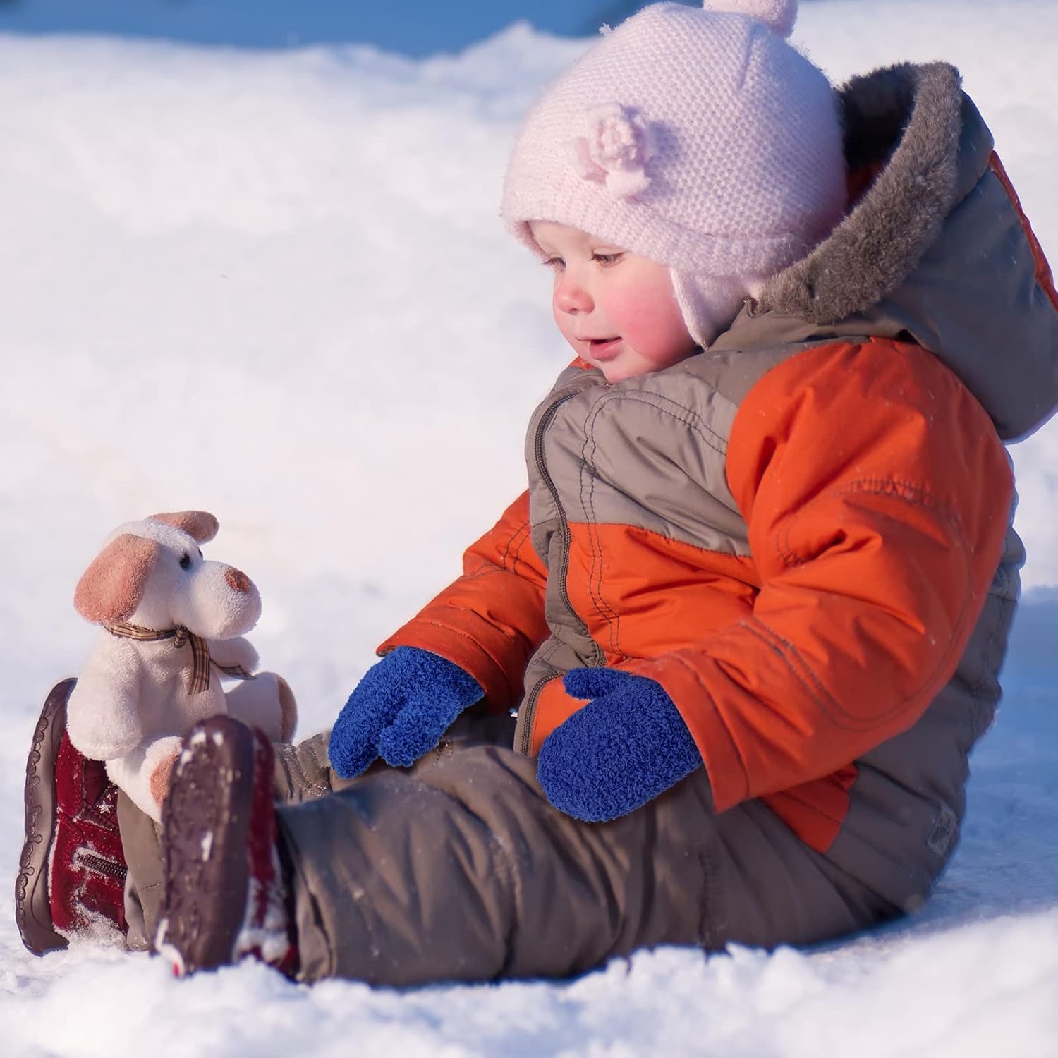 ONESING Toddler Winter Gloves for Baby Boys Girls Soft Stretchy Warm