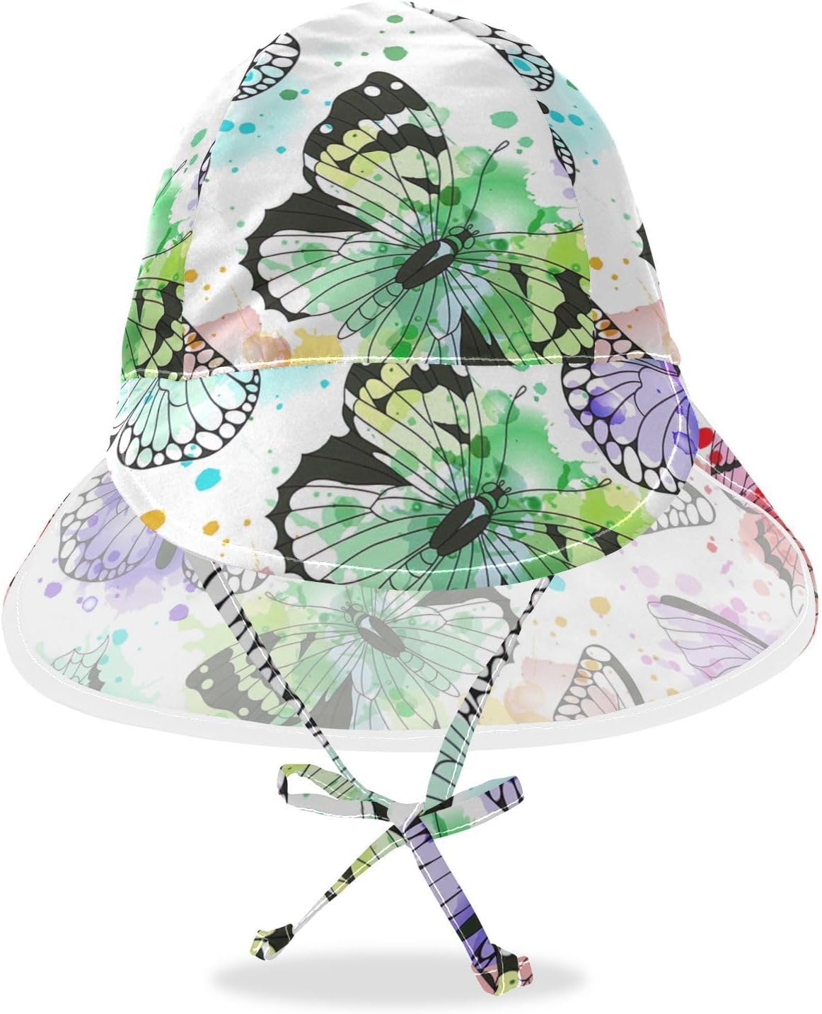 Stylish UV Protect Sun Hat for Babies with Butterfly Silhouettes Adjustable UPF50