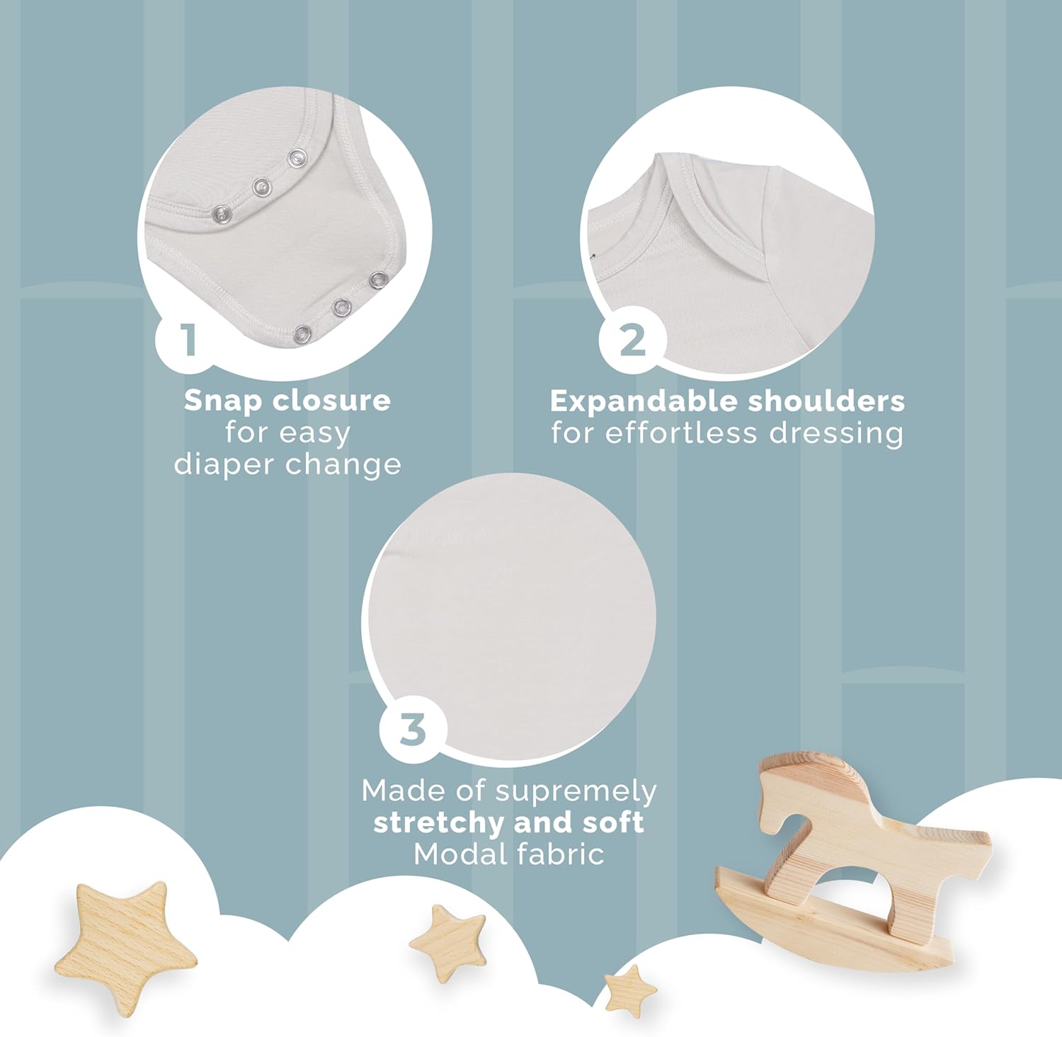 Nyte Nyte Baby - Cozy Long Sleeved Baby Pajamas with Adjustable Felt Mitten Cuffs