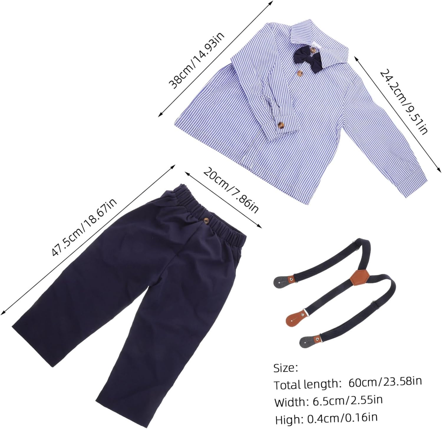 Ipetboom Boys British gentleman outfit set Comfortable shirt pants for boys