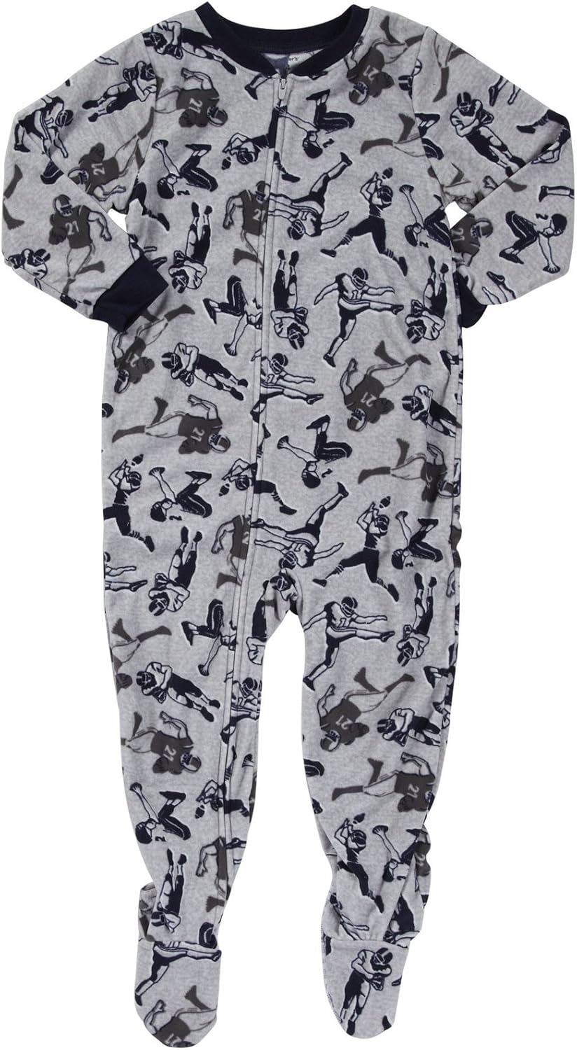 Carters Boys LS Football dipped Blanket Sleeper Grey