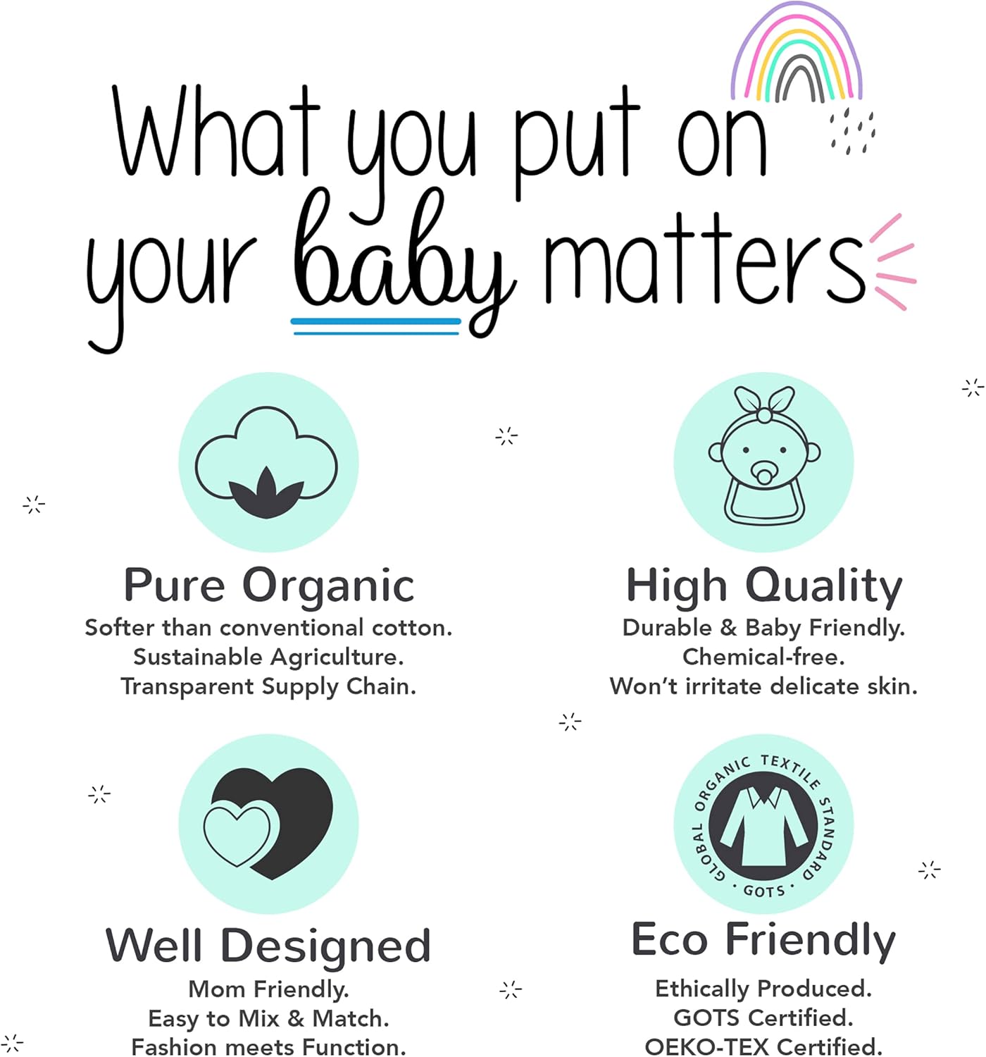 Organic cotton baby sleepers