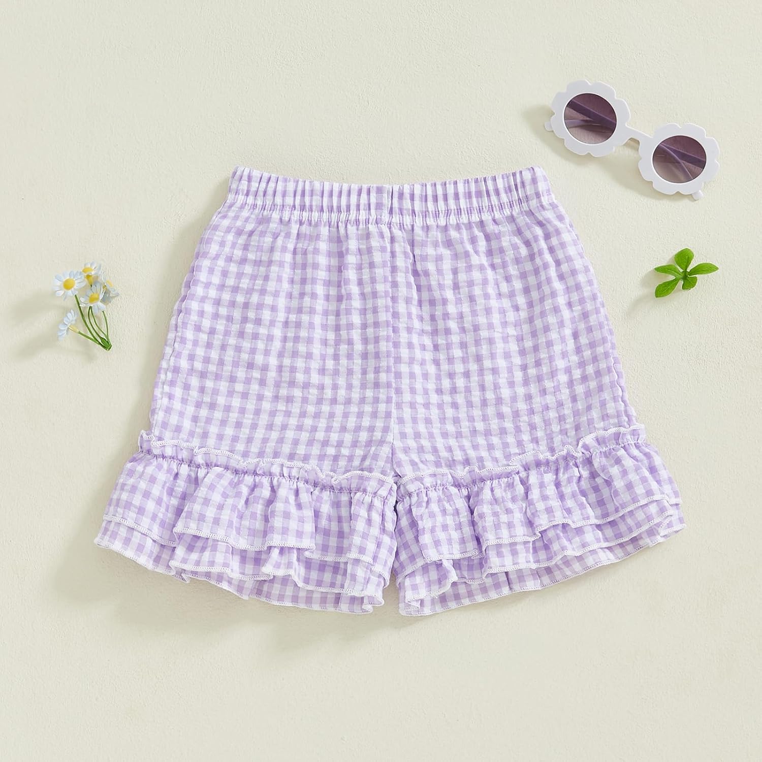Gingham Shorts for Kids Casual Diaper-Ready Summer