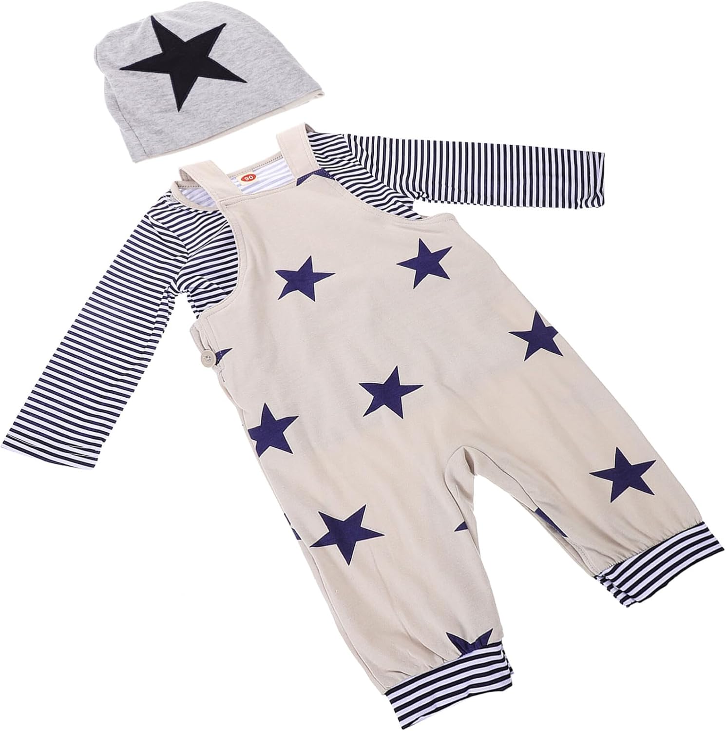 Callaron 4th of July Star Striped Romper Set for Boys