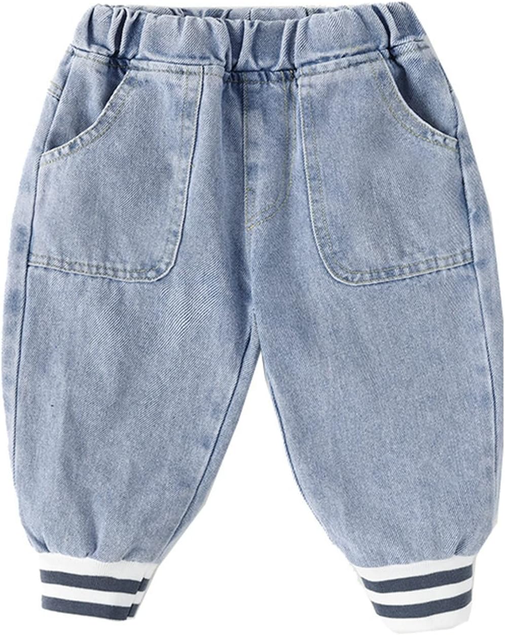 Light Blue Patchwork Pajama Pants for Newborn Boys