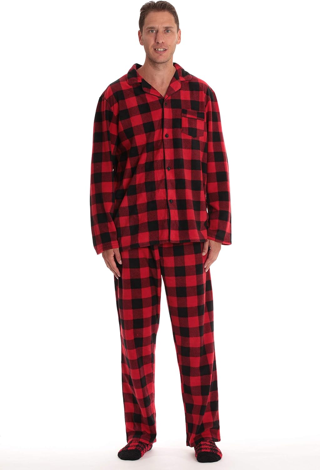 Unveil Family pajamas Buffalo plaid button front soft sleepers